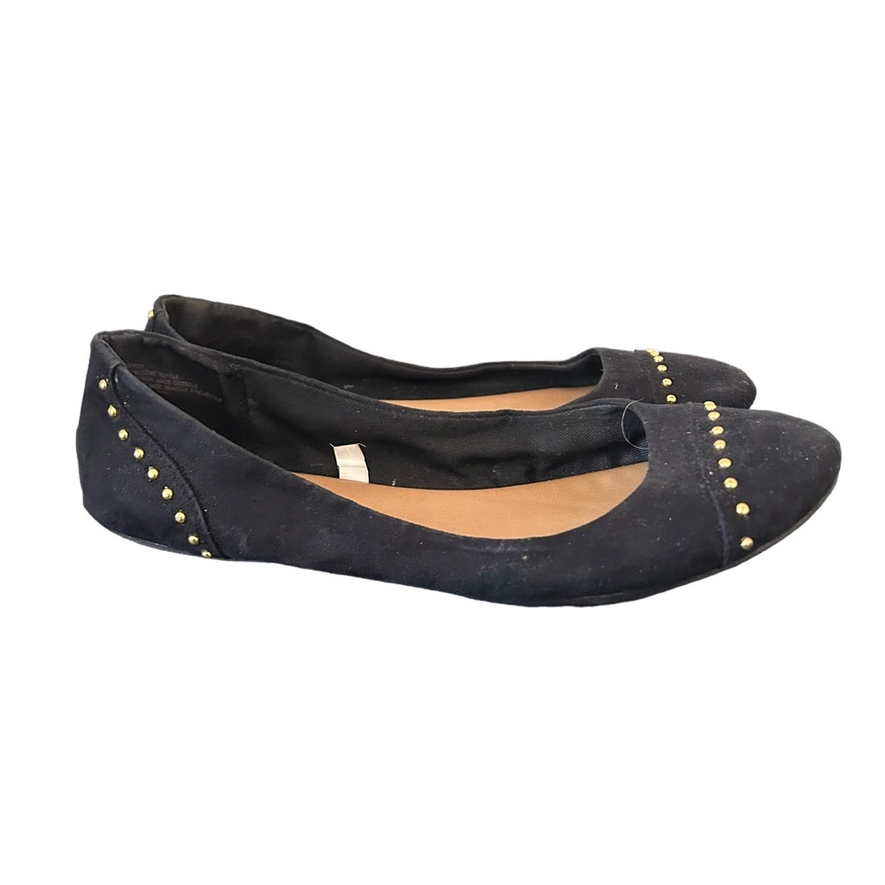 Merona Women’s Black Textile Slip On Studded Ballet Flats Size 9.5 - Picture 9 of 12